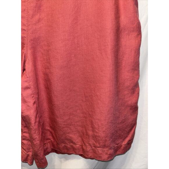 LL Bean Mauve Linen Shorts Women's 18w Elastic Waist Slash Pockets Beach Cruise - Picture 4 of 13